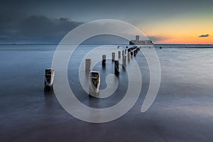 Winter landscape at the sea in Poland