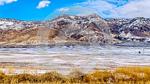 Winter Landscape in the semi desert of the Thompson River Valley between Kamloops and Cache Creek in central British Columbia