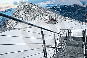 Winter landscape on ski areal Jasna in Slovak Republic.Chopok mo