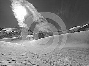 Winter landscape for skitouring in otztal alps in austria