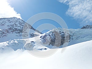 Winter landscape for skitouring in otztal alps in austria