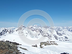 Winter landscape for skitouring in otztal alps in austria