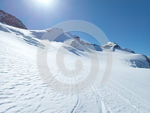 Winter landscape for skitouring in otztal alps in austria