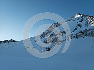 Winter landscape for skitouring in otztal alps in austria