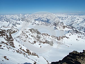 Winter landscape for skitouring in otztal alps in austria