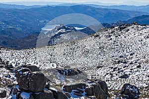 Winter landscape with snow photo