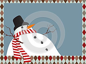 Winter landscape with a snowman