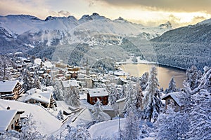 St. Moritz sunrise, Switzerland photo