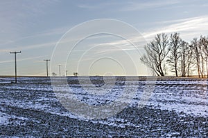 Winter landscape sunset