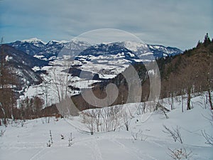 Winter landscape tennengebirge in austrian alps