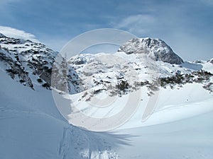 Winter landscape tennengebirge in austrian alps