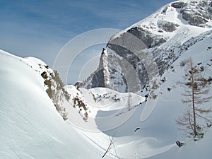 Winter landscape tennengebirge in austrian alps