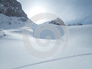 Winter landscape tennengebirge in austrian alps