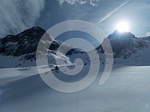 Winter landscape tennengebirge in austrian alps