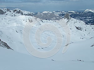 Winter landscape tennengebirge in austrian alps