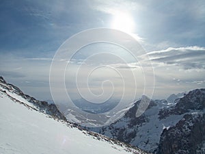 Winter landscape tennengebirge in austrian alps