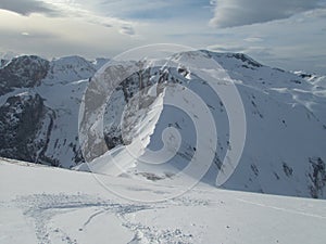 Winter landscape tennengebirge in austrian alps