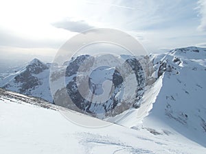 Winter landscape tennengebirge in austrian alps