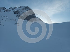 Winter landscape tennengebirge in austrian alps