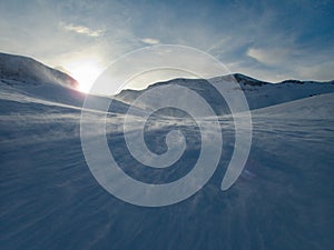 Winter landscape tennengebirge in austrian alps