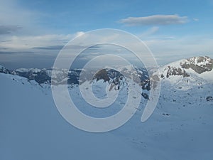 Winter landscape tennengebirge in austrian alps