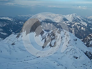 Winter landscape tennengebirge in austrian alps