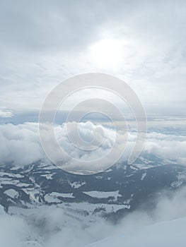 Winter landscape tennengebirge in austrian alps