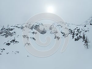 Winter landscape tennengebirge in austrian alps