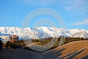 The winter landscape of Tochal mountain over Tehran