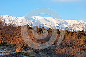 The winter landscape of Tochal mountain over Tehran