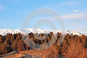 The winter landscape of Tochal mountain over Tehran