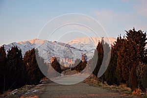 The winter landscape of Tochal mountain over Tehran