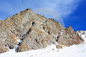 Winter landscape in the Transylvanian Alps