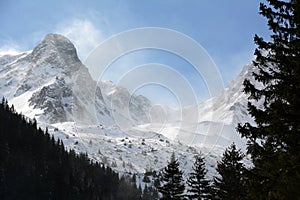 Winter landscape in the Transylvanian Alps