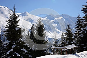 Winter landscape in the Transylvanian Alps - Fagaras Mountains, Romania, Europe