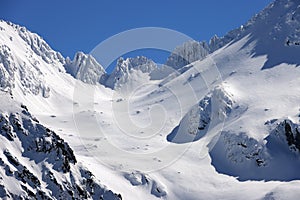 Winter landscape in the Transylvanian Alps - Fagaras Mountains, Romania, Europe