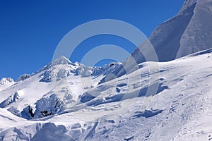 Winter landscape in the Transylvanian Alps - Fagaras Mountains, Romania, Europe