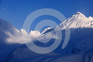 Winter landscape in the Transylvanian Alps - Fagaras Mountains, Romania, Europe