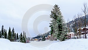 Winter landscape at the Village of Sun Peaks