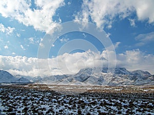 The winter landscape of Zagros mountains , Iran