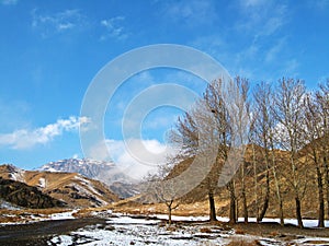 The winter landscape of Zagros mountains , Iran