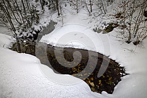 Winter landscape in Zarnesti Gorges The Precipice of Zarnesti