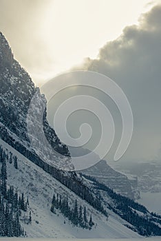 Winter Landscapes Canadian - Snow Covered Peaks near Lake Louise Banff National Park Alberta Canada