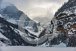 Winter Landscapes Canadian - Snow Covered Peaks near Lake Louise Banff National Park Alberta Canada