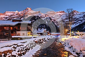 Winter in Les Diablerets, Switzerland photo