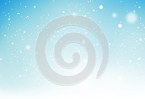 Winter light blue snowflakes background