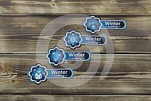 Winter loading sticker four blue