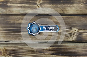 Winter loading sticker with hats
