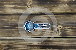 Winter loading sticker with snow