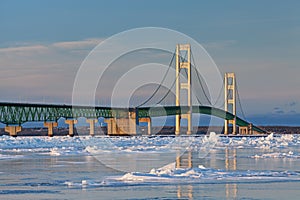 Winter, Mackinac Bridge